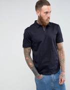 Kiomi Open Collar Polo Shirt - Navy