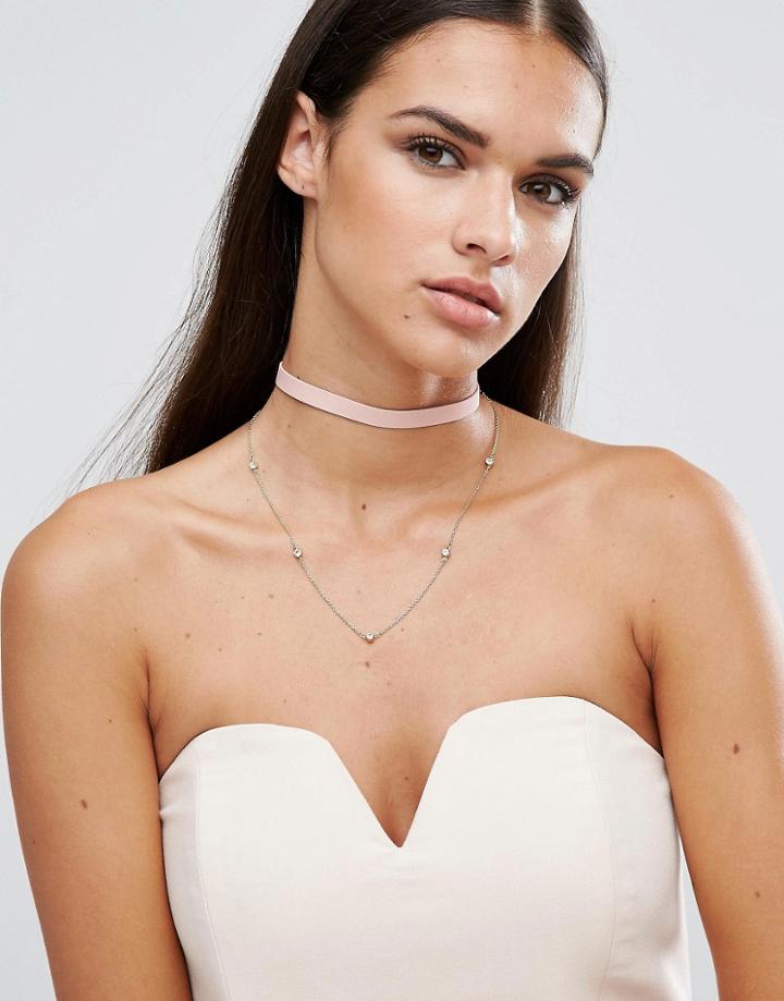 Johnny Loves Rosie Layla Blush Multirow Choker - Pink