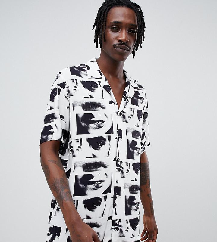 Reclaimed Vintage Inspired Inspired Photographic Print Shirt - White