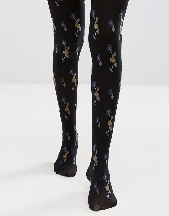 Gipsy Oriental Flower Tights - Black