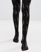 Gipsy Oriental Flower Tights - Black