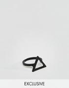 Designb London Matte Black Triangle Ring Exclusive To Asos - Black
