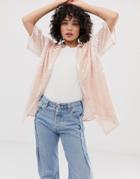 Emory Park Short Sleeved Sequin Shirt-pink