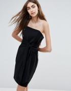 Adelyn Rae Tube Dress With Tie Front - Black