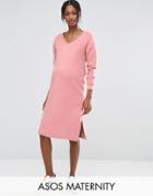 Asos Maternity Fluffy Sweat Dress - Pink