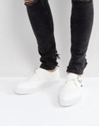 T.u.k Vegan Leather Pointed Buckle Creeper Shoes - White