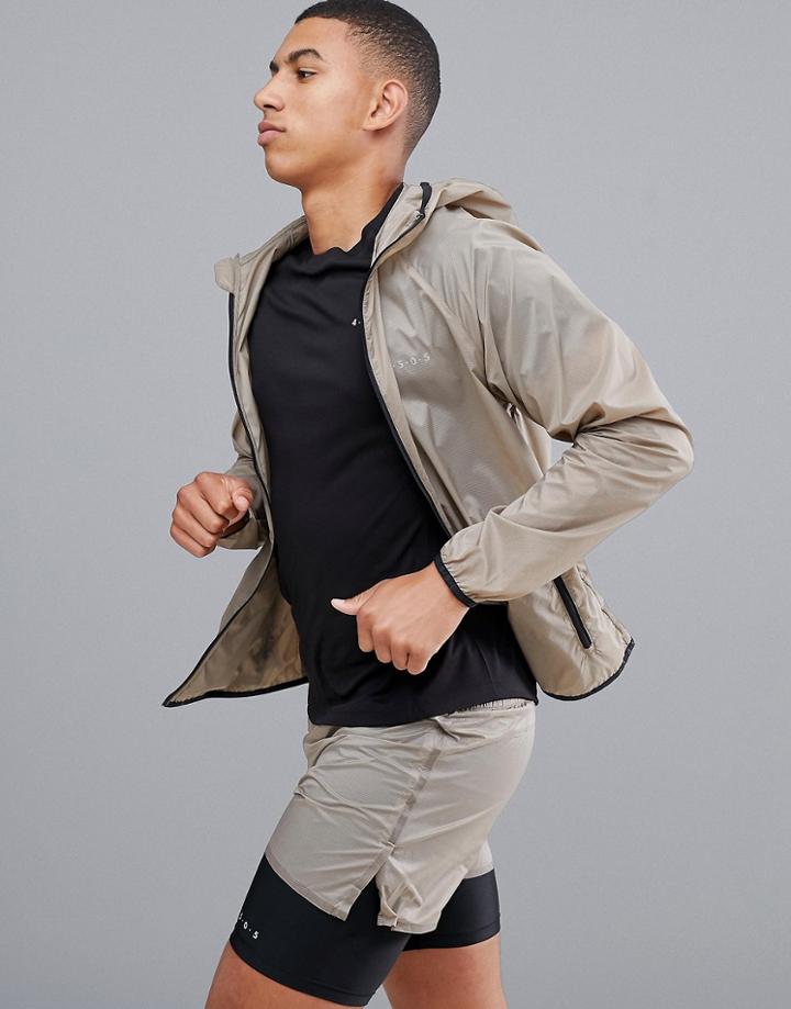 Asos 4505 Running Jacket In Super Lightweight Fabric - Beige