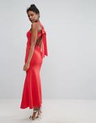 Club L Bow Back Detail Maxi Dress - Red