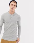Tiger Of Sweden Jeans Regular Fit Long Sleeved Polo Shirt In Gray - Gray