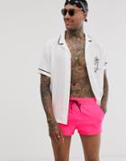 Asos Design Swim Shorts In Pink Super Short Length - Pink
