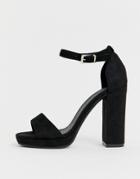 Truffle Collection Platform Heeled Sandals-black