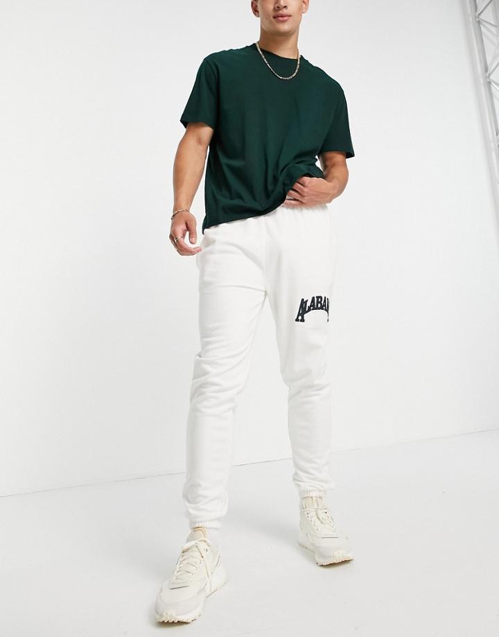 Topman Set Alabama Print Sweatpants In Gray-grey