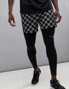 Asos 4505 Shorts With Checkerboard Print In Mid Length - Multi