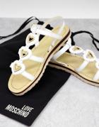 Love Moschino Heart Flat Sandals In White