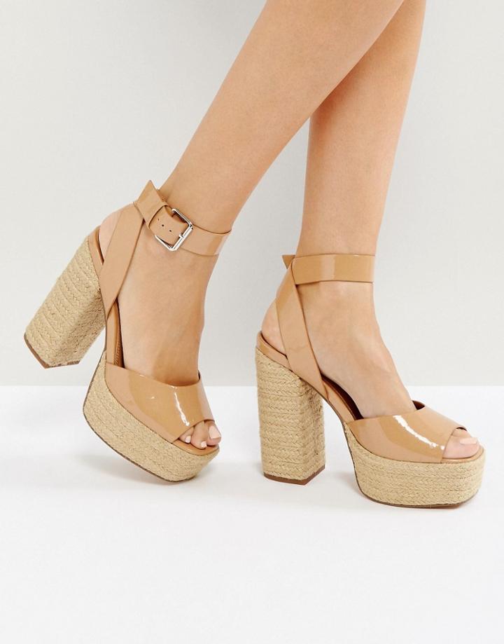 Asos Totty Espadrille Platform Sandals - Beige