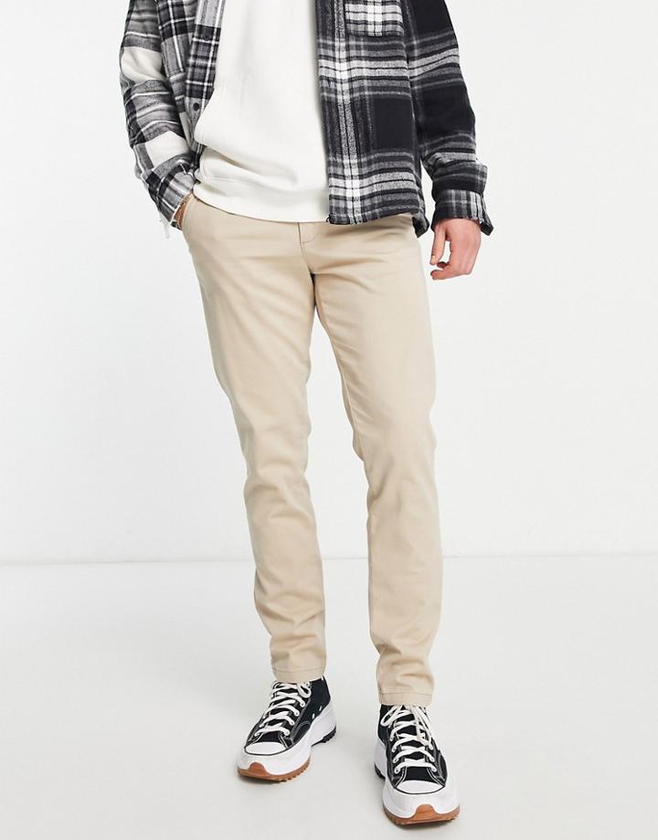 Jack & Jones Intelligence Slim Fit Chino Pants In Beige-neutral