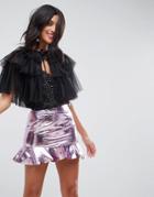 Asos Occasion Cape In Tulle - Black
