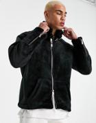 The Couture Club Fur Applique Aviator Jacket In Black