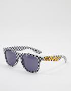Vans Spicoli 4 Checkerboard Flame Sunglasses In White/black