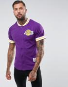 Mitchell & Ness Nba L.a Lakers Mesh T-shirt - Purple