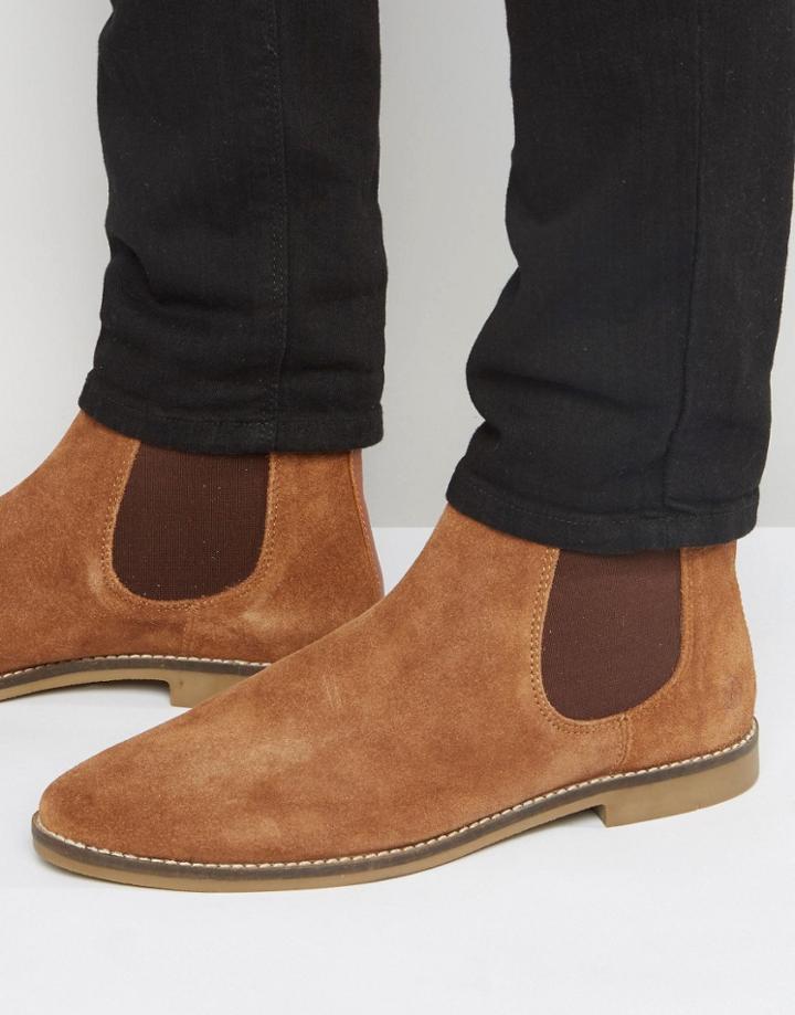 Kg By Kurt Geiger Kinross Chelsea Boots In Suede - Tan