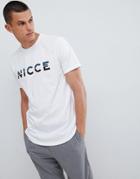 Nicce Split Logo T-shirt In White - White