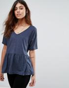 Selected Ivy Peplum T-shirt - Blue
