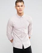 Asos Skinny Shirt In Dusty Pink With Button Down Collar - Pink