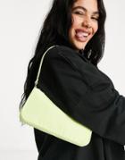 Asos Design Slim 90s Shoulder Bag In Lime-green