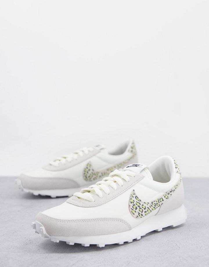 Nike Daybreak Sneakers In Off White And Leopard Print