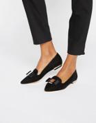 Carvela Bow Trim Slipper Loafers - Black