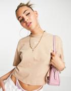 Nike Swoosh Mock Neck T-shirt In Tan-brown