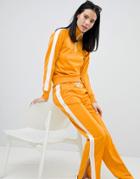 Monki Side Stripe Track Pants In Mustard - Yellow