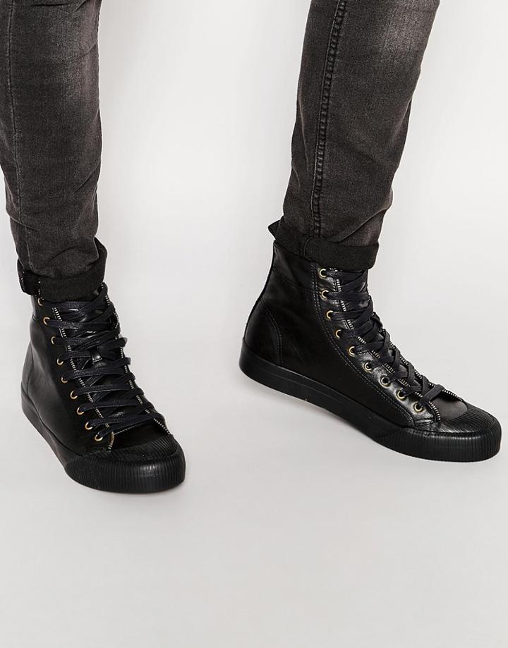 Asos Sneakers In Black With Zip Detail - Black
