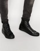 Asos Sneakers In Black With Zip Detail - Black