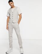 Topman Skinny Suit Vest In Stone-neutral