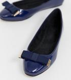 Asos Design Lexy Bow Ballet Flats-navy