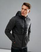 Jack & Jones Tech Fleece Zip Quilted Jacket In Tech Dry Fabric - Gray