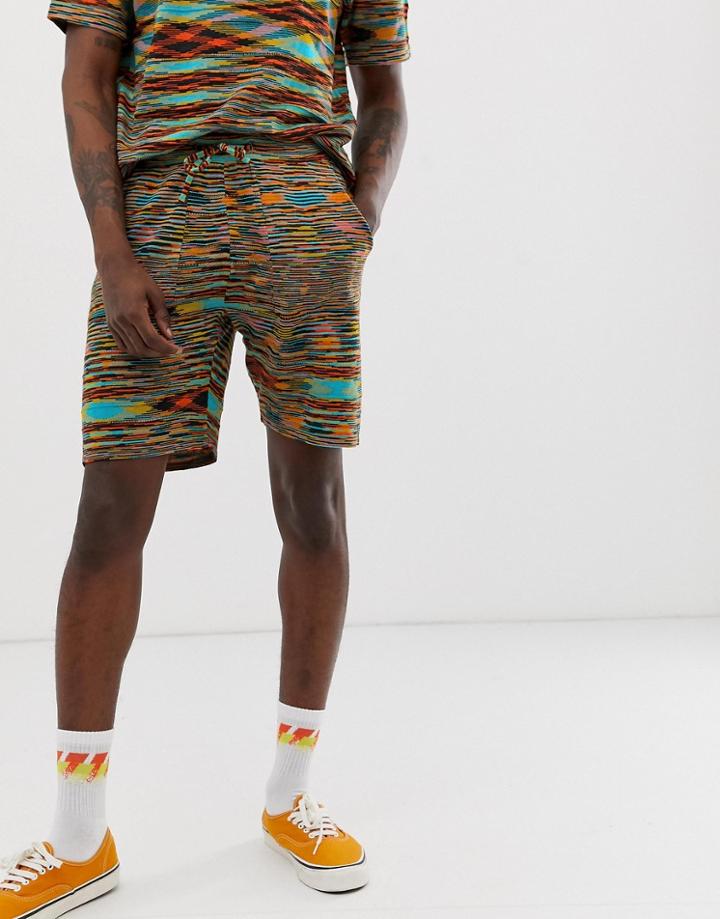 Asos Design Knitted Multicolor Two-piece Shorts In Space Dye - Multi