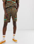 Asos Design Knitted Multicolor Two-piece Shorts In Space Dye - Multi