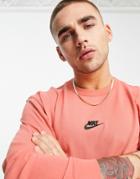 Nike Premium Essentials Oversized Long Sleeve T-shirt In Terracotta-red