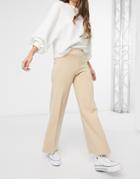 Mango Knitted Pants In Beige Matching Set-brown