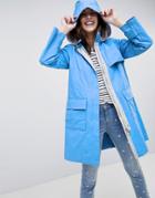 Esprit Hooded Trench Jacket - Blue