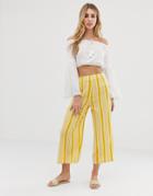 Akasa Exclusive Yellow Stripe Beach Culottes - Multi