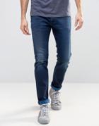Diesel Thommer Slim Stretch Taper Jean 84bv Royal Indigo Foam Dye - Bl
