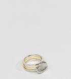 Serge Denimes Stacked Bedrock Ring In Solid Silver With Silver & Gold Plating - Multi