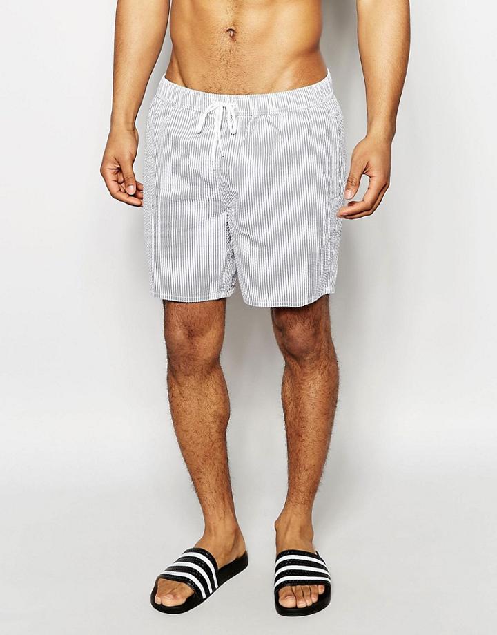 New Look Striped Swim Shorts In Blue And White - Blue