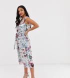 Little Mistress Petite All Over Midi Skater Dress In Multi Floral Print - Multi