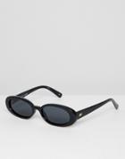 Le Specs Outta Love Oval Sunglasses In Black - Black