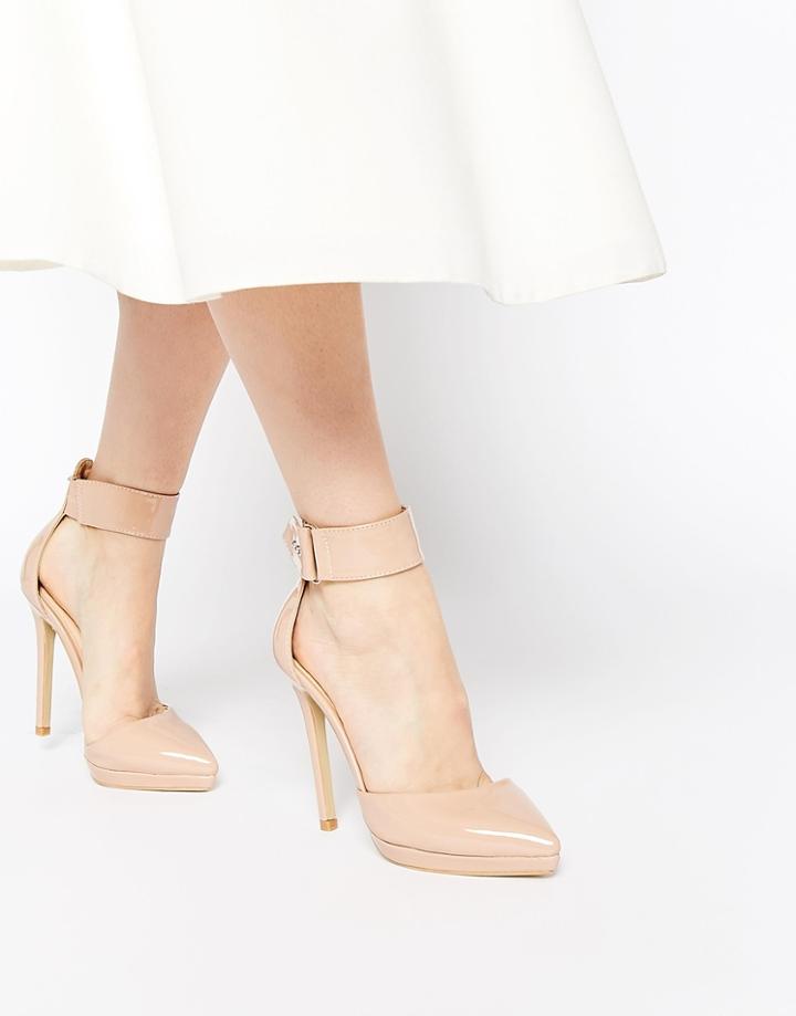 Ax Paris Darcy Ankle Strap Heeled Shoes - Nude